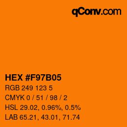 Color code: HEX #F97B05 | qconv.com