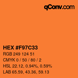 颜色代码: HEX #F97C33 | qconv.com