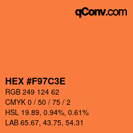 カラーコード: HEX #F97C3E | qconv.com