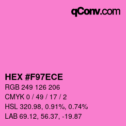 Farbcode: HEX #F97ECE | qconv.com