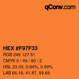 颜色代码: HEX #F97F33 | qconv.com