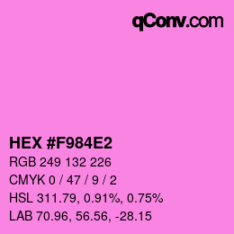 Farbcode: HEX #F984E2 | qconv.com