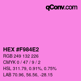 Farbcode: HEX #F984E2 | qconv.com