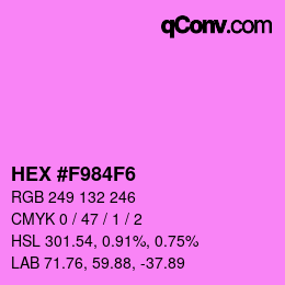 颜色代码: HEX #F984F6 | qconv.com