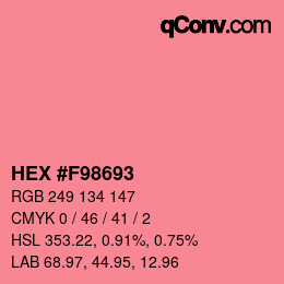 Farbcode: HEX #F98693 | qconv.com