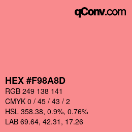 Color code: HEX #F98A8D | qconv.com