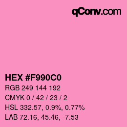 颜色代码: HEX #F990C0 | qconv.com
