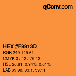 カラーコード: HEX #F9913D | qconv.com