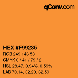 颜色代码: HEX #F99235 | qconv.com