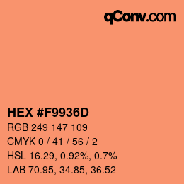 Color code: HEX #F9936D | qconv.com