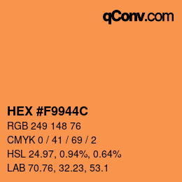 颜色代码: HEX #F9944C | qconv.com