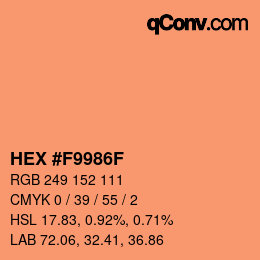 カラーコード: HEX #F9986F | qconv.com