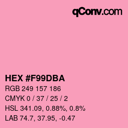 颜色代码: HEX #F99DBA | qconv.com