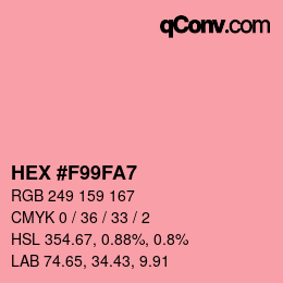 カラーコード: HEX #F99FA7 | qconv.com