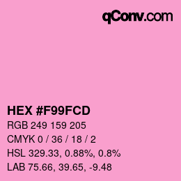 Color code: HEX #F99FCD | qconv.com
