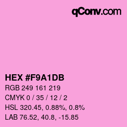 颜色代码: HEX #F9A1DB | qconv.com