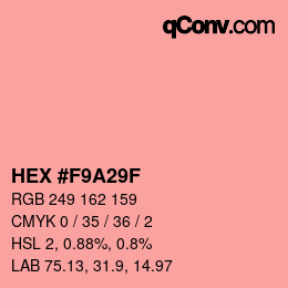 颜色代码: HEX #F9A29F | qconv.com