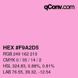 カラーコード: HEX #F9A2D5 | qconv.com