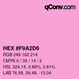 カラーコード: HEX #F9A2D6 | qconv.com