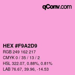 カラーコード: HEX #F9A2D9 | qconv.com