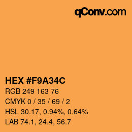 Color code: HEX #F9A34C | qconv.com