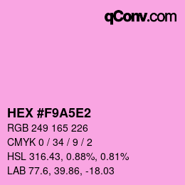 Farbcode: HEX #F9A5E2 | qconv.com