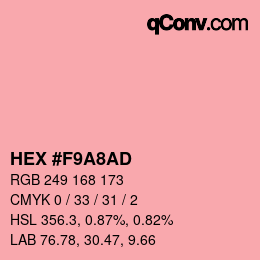 Color code: HEX #F9A8AD | qconv.com