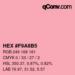 カラーコード: HEX #F9A8B5 | qconv.com