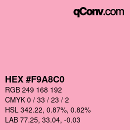 Farbcode: HEX #F9A8C0 | qconv.com