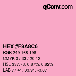 カラーコード: HEX #F9A8C6 | qconv.com