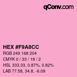 カラーコード: HEX #F9A8CC | qconv.com