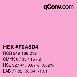 Farbcode: HEX #F9A8D4 | qconv.com