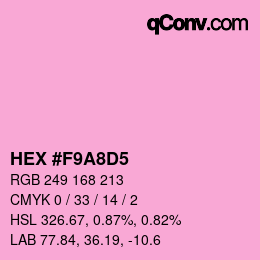 カラーコード: HEX #F9A8D5 | qconv.com