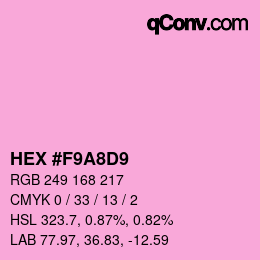 カラーコード: HEX #F9A8D9 | qconv.com