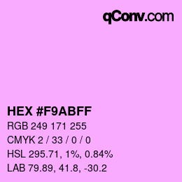 颜色代码: HEX #F9ABFF | qconv.com