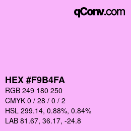 カラーコード: HEX #F9B4FA | qconv.com