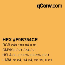 カラーコード: HEX #F9B754CE | qconv.com