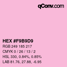 颜色代码: HEX #F9B9D9 | qconv.com