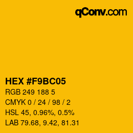 Color code: HEX #F9BC05 | qconv.com