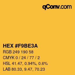 Color code: HEX #F9BE3A | qconv.com