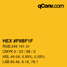 Color code: HEX #F9BF1F | qconv.com