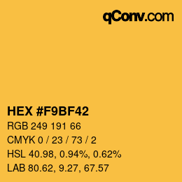 Color code: HEX #F9BF42 | qconv.com