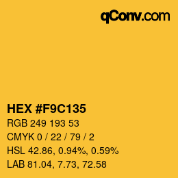 Farbcode: HEX #F9C135 | qconv.com