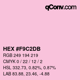 カラーコード: HEX #F9C2DB | qconv.com