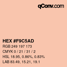 Color code: HEX #F9C5AD | qconv.com