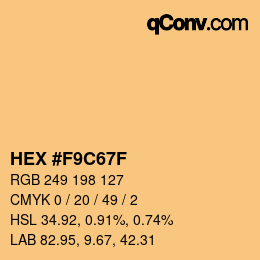 カラーコード: HEX #F9C67F | qconv.com