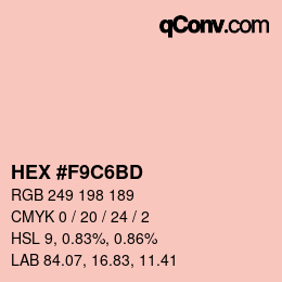 カラーコード: HEX #F9C6BD | qconv.com