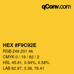 カラーコード: HEX #F9C92E | qconv.com