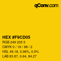 Color code: HEX #F9CD05 | qconv.com