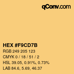 颜色代码: HEX #F9CD7B | qconv.com